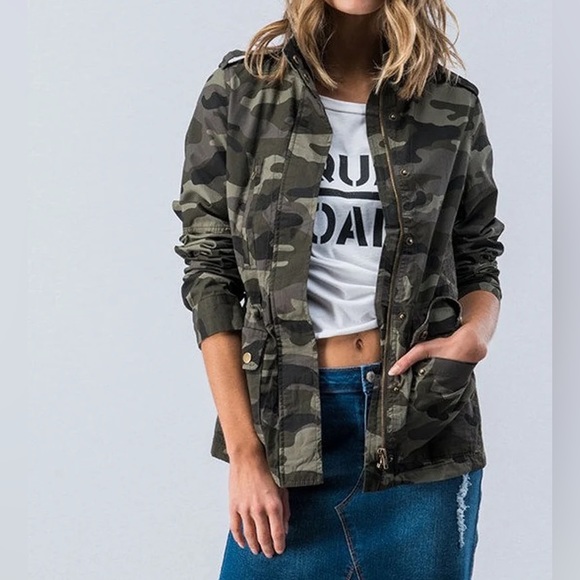 love tree camouflage military utility anorak jacket - Picture 3 of 11